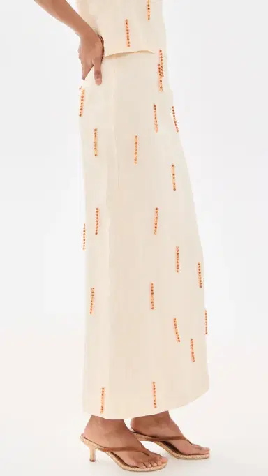 VRG GRL Devyn inen Midi Skirt Cream | Thumbnail 4 VRG GRL Devyn inen Midi Skirt Cream | Thumbnail 4