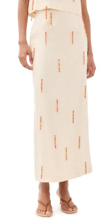 VRG GRL Devyn inen Midi Skirt Cream | Thumbnail 1 VRG GRL Devyn inen Midi Skirt Cream | Thumbnail 1