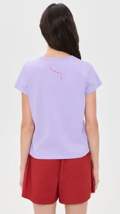 Clare V. Clare V. Out Oui Classic Tee Jacaranda S | Thumbnail 3 Clare V. Clare V. Out Oui Classic Tee Jacaranda S | Thumbnail 3