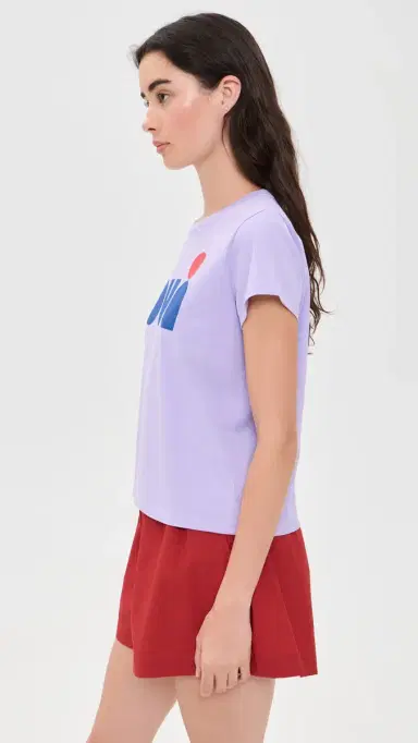 Clare V. Clare V. Out Oui Classic Tee Jacaranda S | Thumbnail 4 Clare V. Clare V. Out Oui Classic Tee Jacaranda S | Thumbnail 4