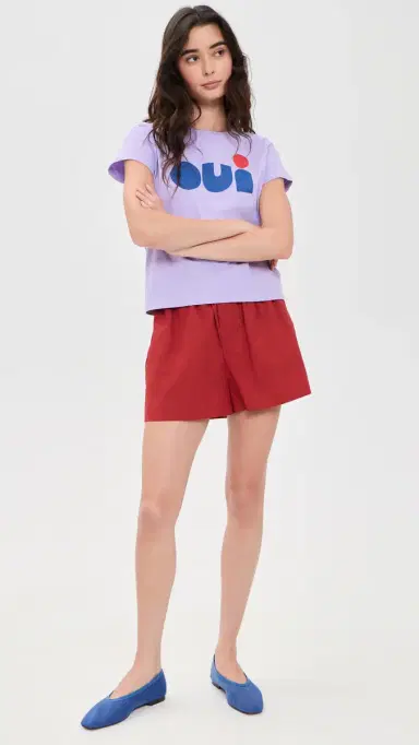 Clare V. Clare V. Out Oui Classic Tee Jacaranda S | Thumbnail 5 Clare V. Clare V. Out Oui Classic Tee Jacaranda S | Thumbnail 5