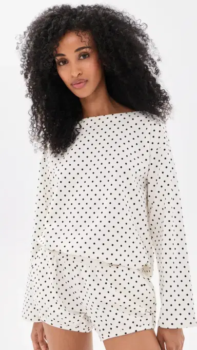POSSE Tommy Top IVORY BLACK POLKA DOT | Thumbnail 2 POSSE Tommy Top IVORY BLACK POLKA DOT | Thumbnail 2
