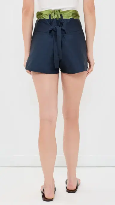 CHAN LUU Techno Taffeta Two-Tone Shorts Navy 3 | Thumbnail 3 CHAN LUU Techno Taffeta Two-Tone Shorts Navy 3 | Thumbnail 3