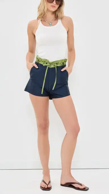CHAN LUU Techno Taffeta Two-Tone Shorts Navy 3 | Thumbnail 5 CHAN LUU Techno Taffeta Two-Tone Shorts Navy 3 | Thumbnail 5