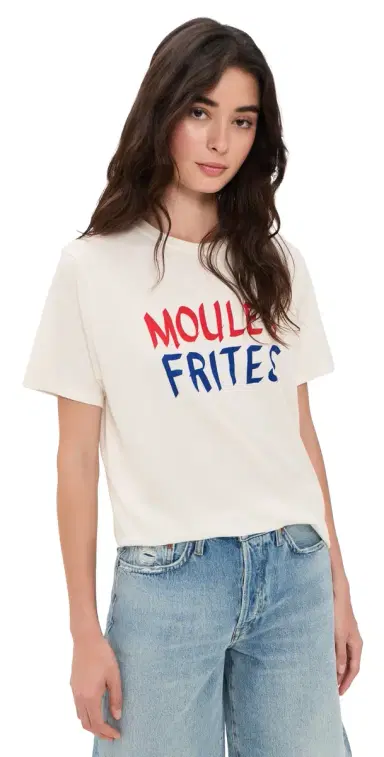 Clare V. oules Frites Original Tee Cream | Thumbnail 1 Clare V. oules Frites Original Tee Cream | Thumbnail 1
