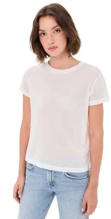AGOLDE Long Line Adine Tee Gesso | Thumbnail 1 AGOLDE Long Line Adine Tee Gesso | Thumbnail 1