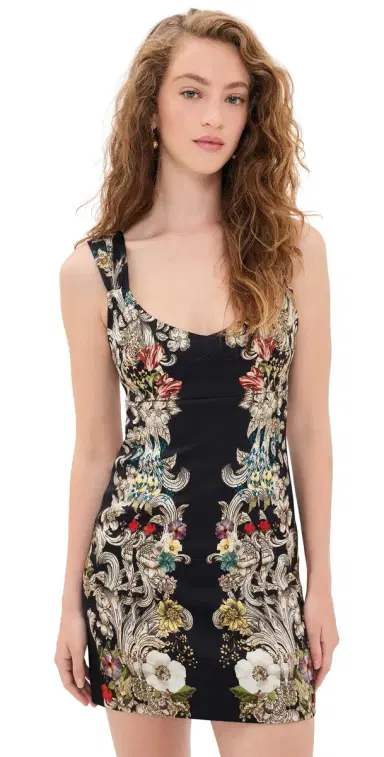 Alice + Olivia Renee Soft Fitted Mini Dress | Thumbnail 1 Alice + Olivia Renee Soft Fitted Mini Dress | Thumbnail 1