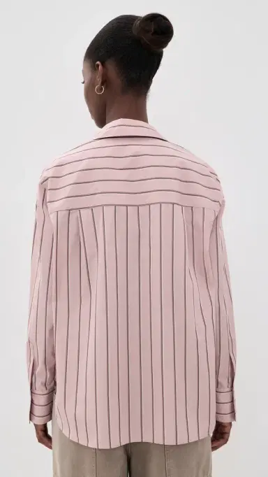 Vince Relaxed Popover Blouse Pale Peony L | Thumbnail 3 Vince Relaxed Popover Blouse Pale Peony L | Thumbnail 3