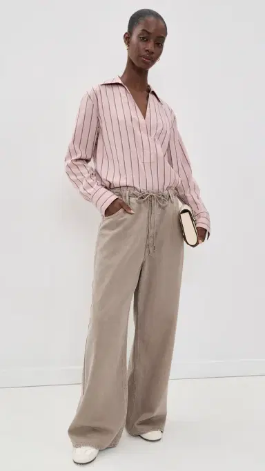 Vince Relaxed Popover Blouse Pale Peony L | Thumbnail 5 Vince Relaxed Popover Blouse Pale Peony L | Thumbnail 5