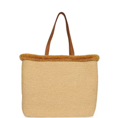 Chanel Chanel Coco Beach Maxi "Fluffy" Shopping Tote Light Beige Raffia and Calfskin Gold Hardware | Thumbnail 4 Chanel Chanel Coco Beach Maxi "Fluffy" Shopping Tote Light Beige Raffia and Calfskin Gold Hardware | Thumbnail 4