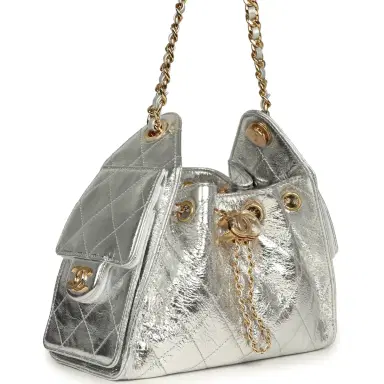 Chanel Chanel Mini 25 Hobo Bag Metallic Silver Caviar Gold Hardware | Thumbnail 2 Chanel Chanel Mini 25 Hobo Bag Metallic Silver Caviar Gold Hardware | Thumbnail 2