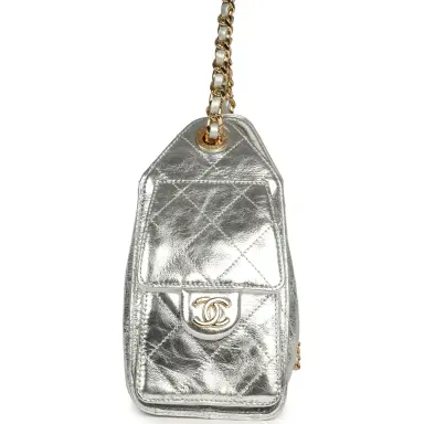 Chanel Chanel Mini 25 Hobo Bag Metallic Silver Caviar Gold Hardware | Thumbnail 3 Chanel Chanel Mini 25 Hobo Bag Metallic Silver Caviar Gold Hardware | Thumbnail 3