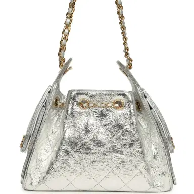 Chanel Chanel Mini 25 Hobo Bag Metallic Silver Caviar Gold Hardware | Thumbnail 4 Chanel Chanel Mini 25 Hobo Bag Metallic Silver Caviar Gold Hardware | Thumbnail 4