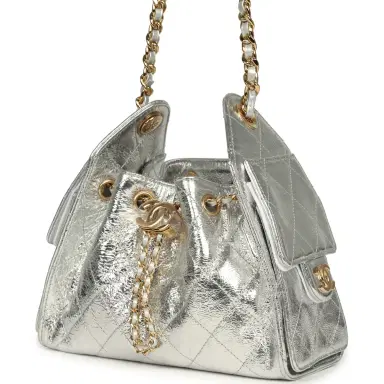 Chanel Chanel Mini 25 Hobo Bag Metallic Silver Caviar Gold Hardware | Thumbnail 5 Chanel Chanel Mini 25 Hobo Bag Metallic Silver Caviar Gold Hardware | Thumbnail 5