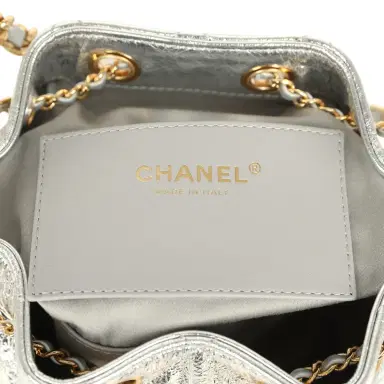 Chanel Chanel Mini 25 Hobo Bag Metallic Silver Caviar Gold Hardware | Thumbnail 9 Chanel Chanel Mini 25 Hobo Bag Metallic Silver Caviar Gold Hardware | Thumbnail 9