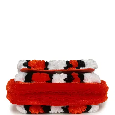 Chanel Chanel Small Coco Beach Stripe Flap Bag Orange, White and Black Raffia Gold Hardware | Thumbnail 6 Chanel Chanel Small Coco Beach Stripe Flap Bag Orange, White and Black Raffia Gold Hardware | Thumbnail 6
