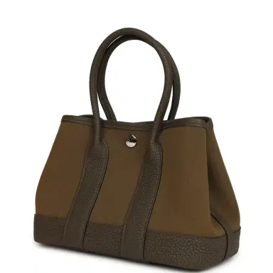 HERMÈS Hermes Garden Party Neo 23 Vert Olive Toile Officier Canvas and Vert Loden Negonda Palladium Hardware | Thumbnail 5 HERMÈS Hermes Garden Party Neo 23 Vert Olive Toile Officier Canvas and Vert Loden Negonda Palladium Hardware | Thumbnail 5