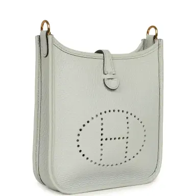 HERMÈS Pre-owned Hermes Evelyne TPM Bleu Pale Clemence Gold Hardware | Thumbnail 2 HERMÈS Pre-owned Hermes Evelyne TPM Bleu Pale Clemence Gold Hardware | Thumbnail 2