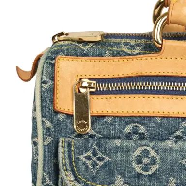 Louis Vuitton Vintage Louis Vuitton Neo Speedy Blue Denim Monogram Gold Hardware | Thumbnail 8 Louis Vuitton Vintage Louis Vuitton Neo Speedy Blue Denim Monogram Gold Hardware | Thumbnail 8