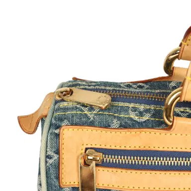 Louis Vuitton Vintage Louis Vuitton Neo Speedy Blue Denim Monogram Gold Hardware | Thumbnail 9 Louis Vuitton Vintage Louis Vuitton Neo Speedy Blue Denim Monogram Gold Hardware | Thumbnail 9