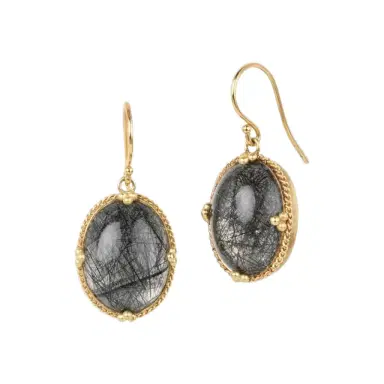 Amáli Amáli One of a Kind 18K Yellow Gold Black Tourmalated Quartz Drop Earrings by The Solist | Thumbnail 1 Amáli Amáli One of a Kind 18K Yellow Gold Black Tourmalated Quartz Drop Earrings by The Solist | Thumbnail 1