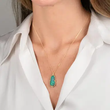 Amáli Amáli One of a Kind 18K Yellow Gold Ethiopian Opal Pendant Necklace by The Solist | Thumbnail 3 Amáli Amáli One of a Kind 18K Yellow Gold Ethiopian Opal Pendant Necklace by The Solist | Thumbnail 3