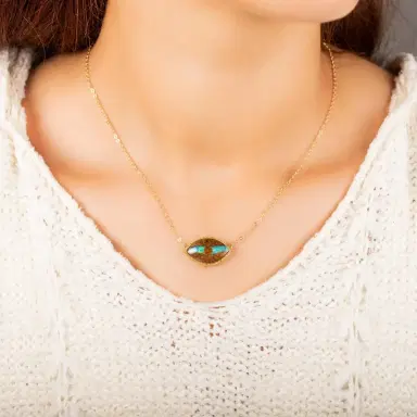 Amáli Amáli One of a Kind 18K Yellow Gold Opalized Wood Pendant Necklace by The Solist | Thumbnail 2 Amáli Amáli One of a Kind 18K Yellow Gold Opalized Wood Pendant Necklace by The Solist | Thumbnail 2