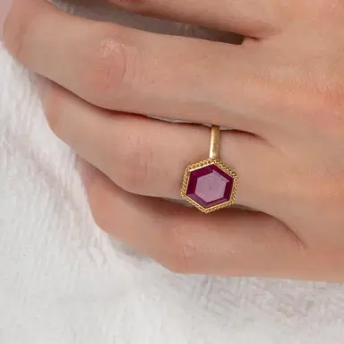Amáli Amáli One of a Kind 18K Yellow Gold Ruby Statement Ring Sz. 7.5 by The Solist | Thumbnail 3 Amáli Amáli One of a Kind 18K Yellow Gold Ruby Statement Ring Sz. 7.5 by The Solist | Thumbnail 3