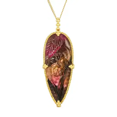 Amáli Amáli One of a Kind 18K Yellow Gold Tourmaline Pendant Necklace by The Solist | Thumbnail 1 Amáli Amáli One of a Kind 18K Yellow Gold Tourmaline Pendant Necklace by The Solist | Thumbnail 1