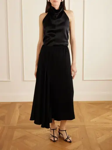 Sharon Wauchob Tria Asymmetric Duchesse-satin Midi Skirt | Thumbnail 2 Sharon Wauchob Tria Asymmetric Duchesse-satin Midi Skirt | Thumbnail 2
