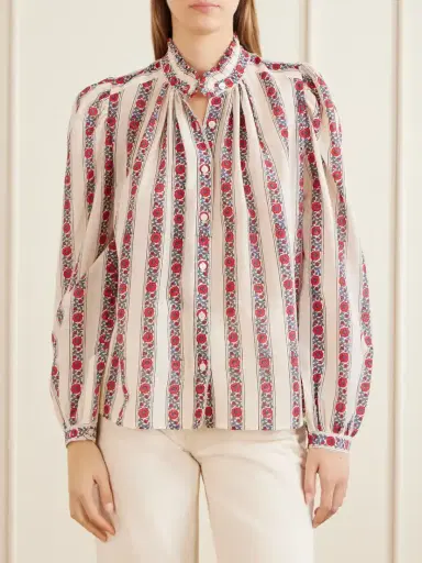 ALIX OF BOHEMIA Annabel Roseband Striped Floral-print Cotton And Silk-blend Shirt | Thumbnail 3 ALIX OF BOHEMIA Annabel Roseband Striped Floral-print Cotton And Silk-blend Shirt | Thumbnail 3