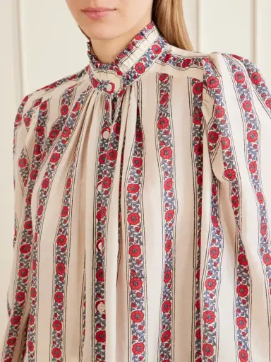 ALIX OF BOHEMIA Annabel Roseband Striped Floral-print Cotton And Silk-blend Shirt | Thumbnail 5 ALIX OF BOHEMIA Annabel Roseband Striped Floral-print Cotton And Silk-blend Shirt | Thumbnail 5