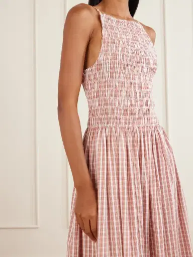 Faithfull Laia Checked Cotton Maxi Dress | Thumbnail 4 Faithfull Laia Checked Cotton Maxi Dress | Thumbnail 4