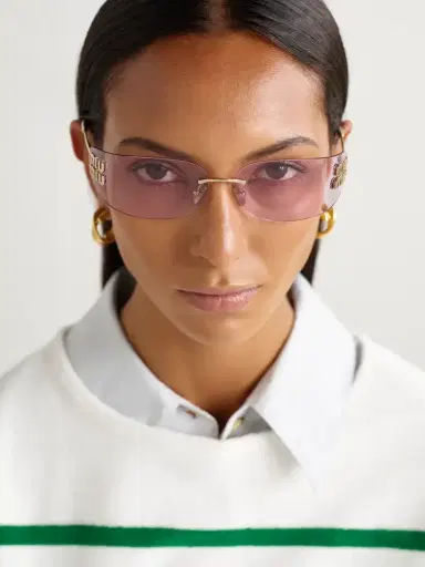 Miu Miu Eyewear D-frame Gold-tone Sunglasses | Thumbnail 2 Miu Miu Eyewear D-frame Gold-tone Sunglasses | Thumbnail 2