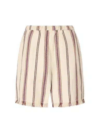 ALIX OF BOHEMIA Tillie Bark Frayed Striped Cotton And Linen-blend Shorts | Thumbnail 1 ALIX OF BOHEMIA Tillie Bark Frayed Striped Cotton And Linen-blend Shorts | Thumbnail 1