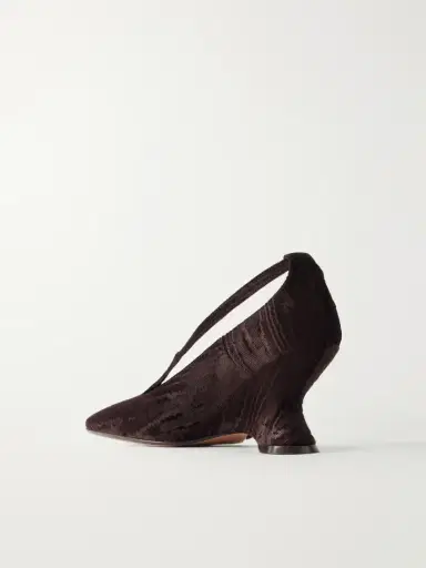 Dries Van Noten Velvet Moiré Wedge Pumps | Thumbnail 3 Dries Van Noten Velvet Moiré Wedge Pumps | Thumbnail 3
