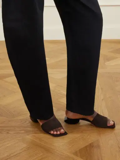 Alaïa Ellipse 30 Suede Slides | Thumbnail 2 Alaïa Ellipse 30 Suede Slides | Thumbnail 2