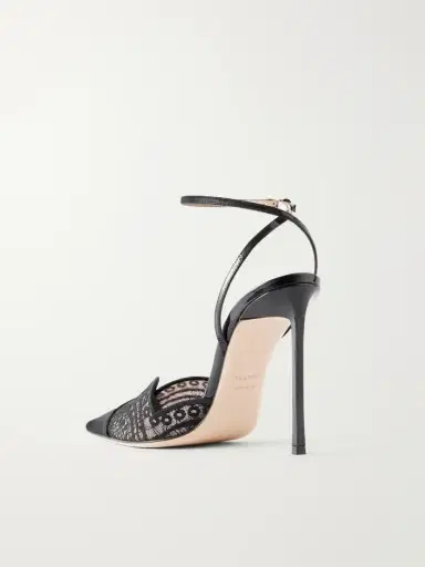 Tom Ford 105 Lace And Patent-leather-trimmed Pumps | Thumbnail 3 Tom Ford 105 Lace And Patent-leather-trimmed Pumps | Thumbnail 3