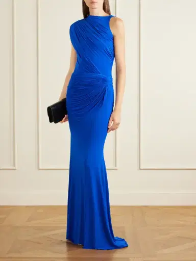 Alex Perry Asymmetric Gathered Stretch-jersey Gown | Thumbnail 2 Alex Perry Asymmetric Gathered Stretch-jersey Gown | Thumbnail 2