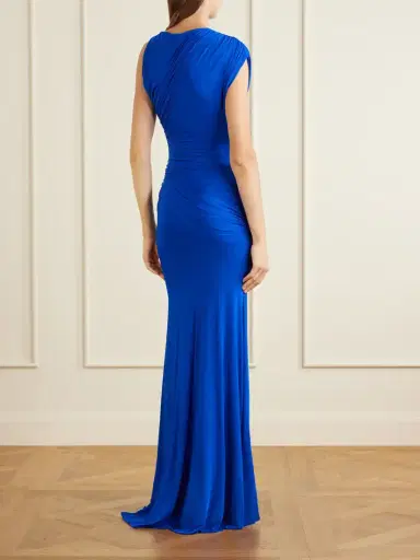 Alex Perry Asymmetric Gathered Stretch-jersey Gown | Thumbnail 3 Alex Perry Asymmetric Gathered Stretch-jersey Gown | Thumbnail 3
