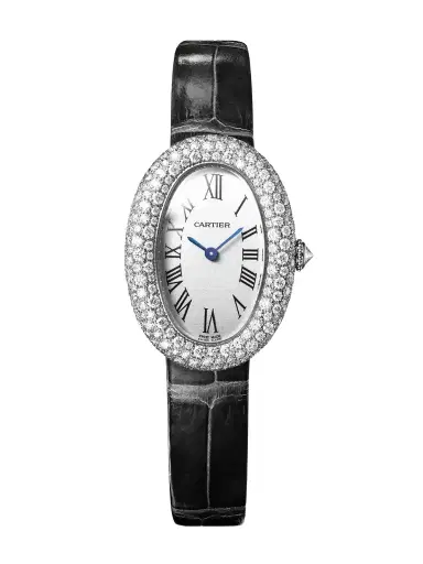 Cartier Baignoire 36mm Medium 18-karat White Gold, Alligator And Diamond Watch | Thumbnail 1 Cartier Baignoire 36mm Medium 18-karat White Gold, Alligator And Diamond Watch | Thumbnail 1