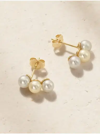 Mizuki 14-karat Gold Pearl Earrings | Thumbnail 3 Mizuki 14-karat Gold Pearl Earrings | Thumbnail 3