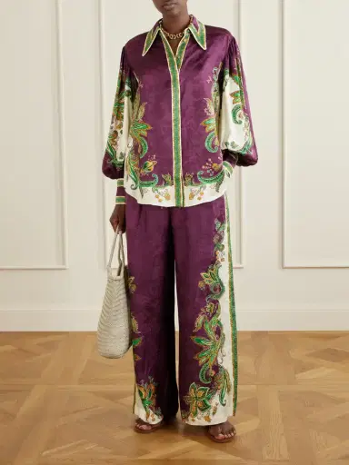 ALÉMAIS Ruthie Floral-print Satin-jacquard Shirt | Thumbnail 2 ALÉMAIS Ruthie Floral-print Satin-jacquard Shirt | Thumbnail 2