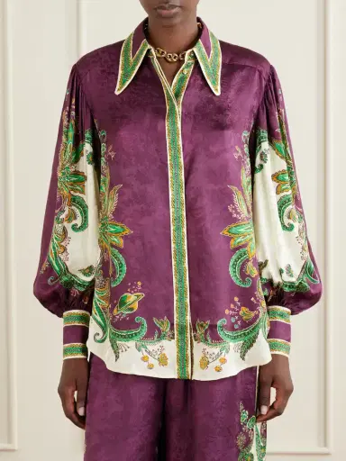 ALÉMAIS Ruthie Floral-print Satin-jacquard Shirt | Thumbnail 3 ALÉMAIS Ruthie Floral-print Satin-jacquard Shirt | Thumbnail 3