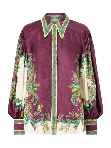 ALÉMAIS Ruthie Floral-print Satin-jacquard Shirt | Thumbnail 1 ALÉMAIS Ruthie Floral-print Satin-jacquard Shirt | Thumbnail 1