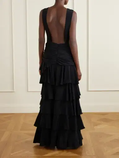 Johanna Ortiz A Map Of Gentle Winds Tiered Ruffled Silk-crepe Maxi Dress | Thumbnail 3 Johanna Ortiz A Map Of Gentle Winds Tiered Ruffled Silk-crepe Maxi Dress | Thumbnail 3