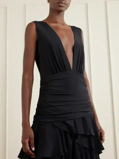 Johanna Ortiz A Map Of Gentle Winds Tiered Ruffled Silk-crepe Maxi Dress | Thumbnail 4 Johanna Ortiz A Map Of Gentle Winds Tiered Ruffled Silk-crepe Maxi Dress | Thumbnail 4