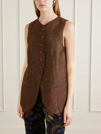 Etro Paisley Crepe-jacquard Vest | Thumbnail 3 Etro Paisley Crepe-jacquard Vest | Thumbnail 3