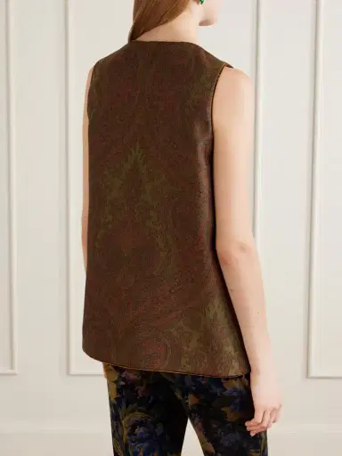 Etro Paisley Crepe-jacquard Vest | Thumbnail 4 Etro Paisley Crepe-jacquard Vest | Thumbnail 4