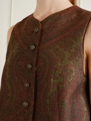 Etro Paisley Crepe-jacquard Vest | Thumbnail 5 Etro Paisley Crepe-jacquard Vest | Thumbnail 5